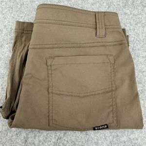 Prana Shorts Men's 32x9 Brown Brion Hiking Shorts Outdoor Nylon Stretch Gorpcore